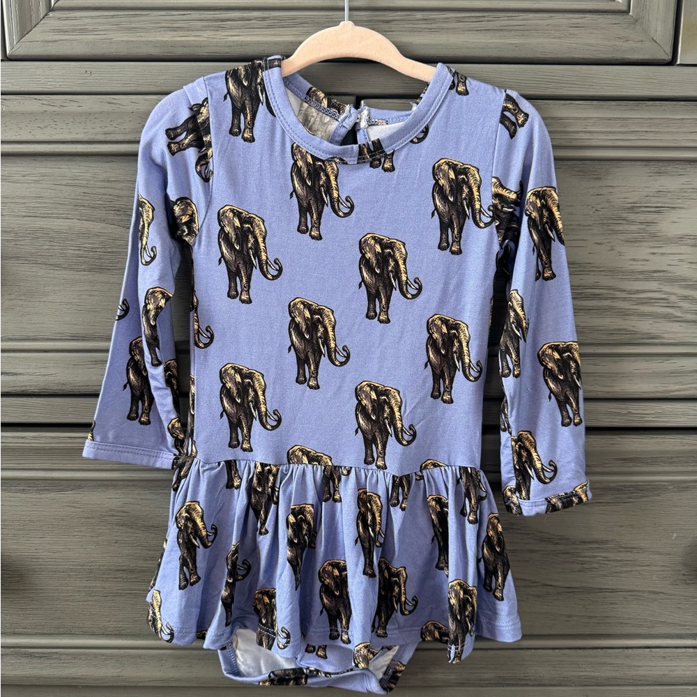 Elephant Print Baby Dress